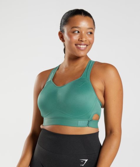 Women's Gymshark Racerback High Support Sports Bra Green | CA 87D015